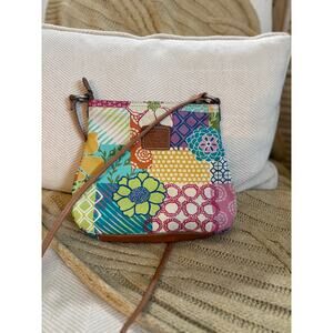Fossil Multicolor Floral Patchwork Crossbody Bag - Y2K
